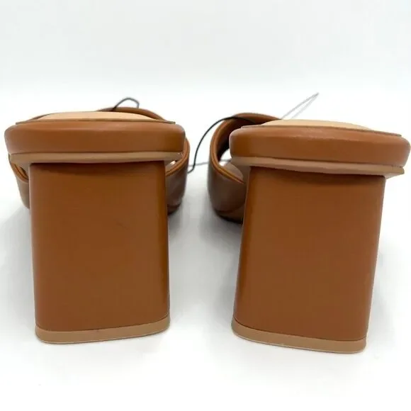 New Torrid Cognac Twist Front Heeled Mule - Size 8WW - Picture 5 of 11